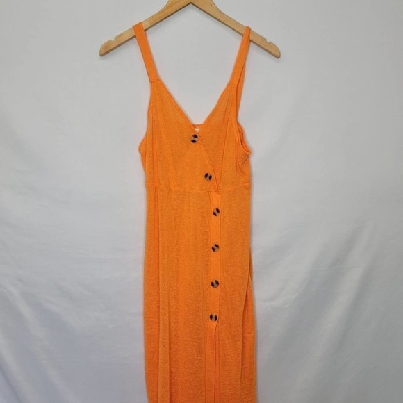 TIME and Tru Orange Longer thin Dress button up bathing suit cover up - Picture 5 of 12